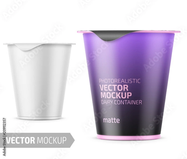 Obraz White yogurt pot template.