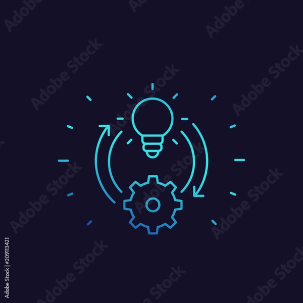 Fototapeta creativity and creative process vector line icon