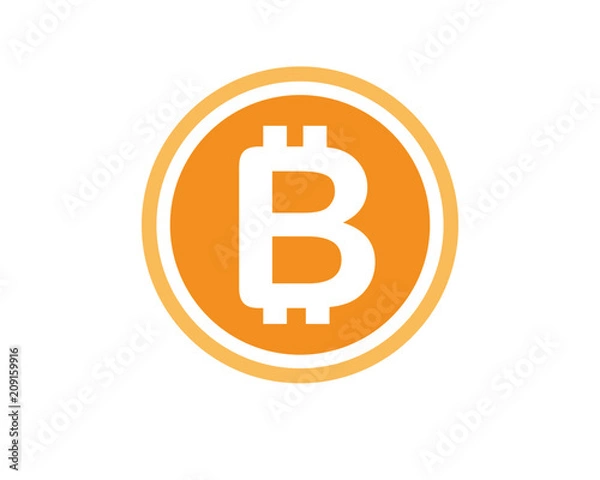 Obraz Bitcoin icon symbol vector flat design.