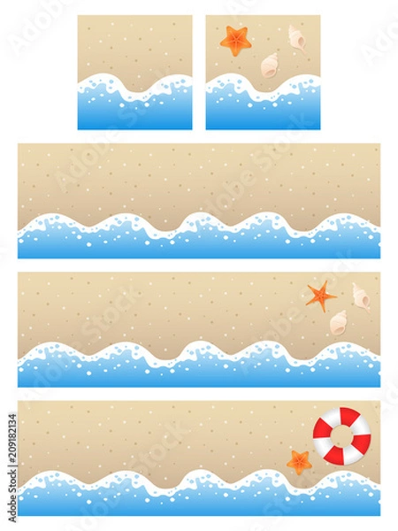 Obraz 波打ち際　セット