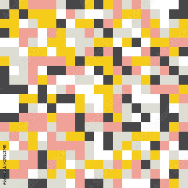 Fototapeta Abstract geometric background, random coloring. Seamless vector pattern. Colorful mosaic illustration. Perfect for wrapping paper, wallpaper, fabric design, web background or technology background.