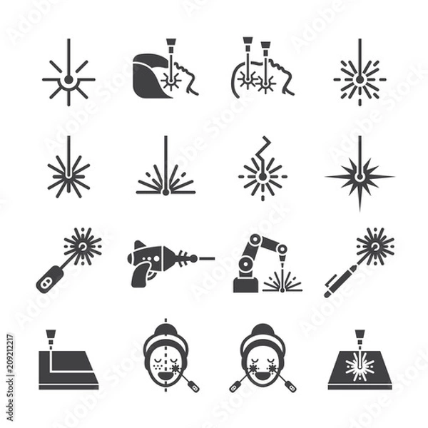 Fototapeta Laser icon set
