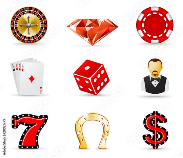 Obraz Gambling and casino icons
