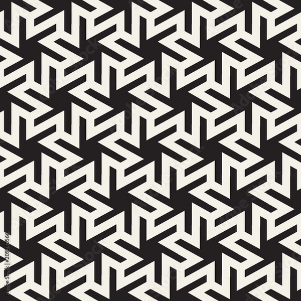 Fototapeta Vector seamless geometric pattern. Simple abstract lines lattice. Repeating elements stylish background