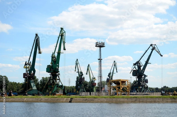 Fototapeta Port machines in Gdansk, Baltic Sea, Poland