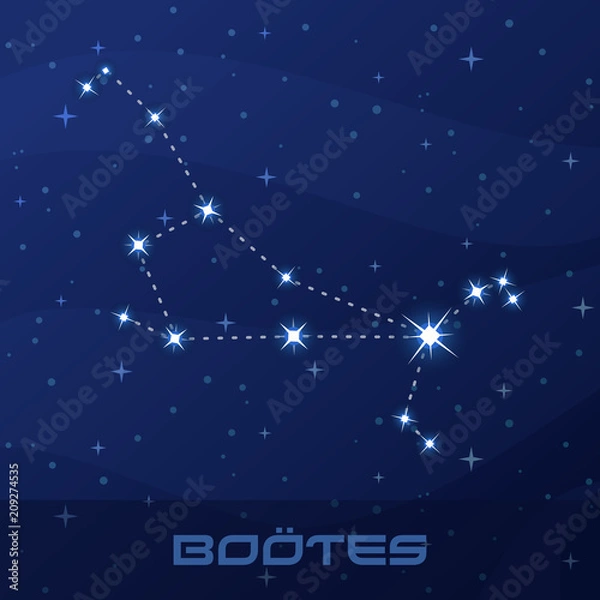 Obraz Constellation Bootes, Herdsman, night star sky