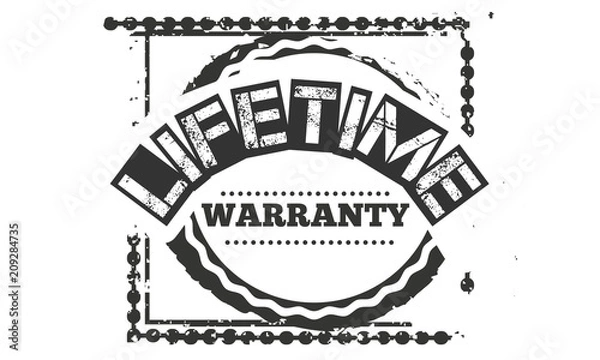 Obraz lifetime black warranty icon stamp
