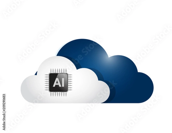 Obraz ai cloud computing illustration design graphic.