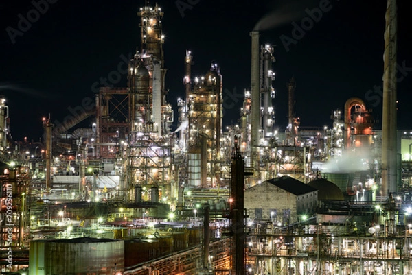 Fototapeta 和歌山の工場夜景