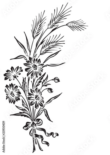 Obraz antique flowers engraving (vector)