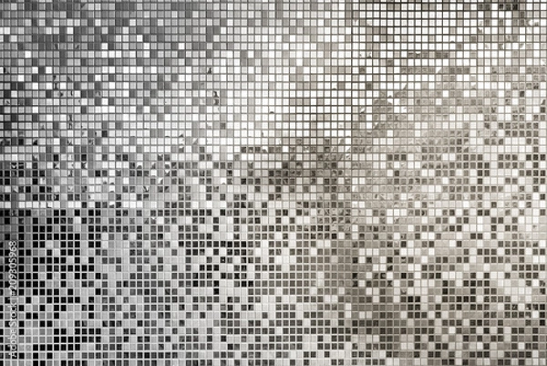 Obraz Silver square mosaic tiles for texture background