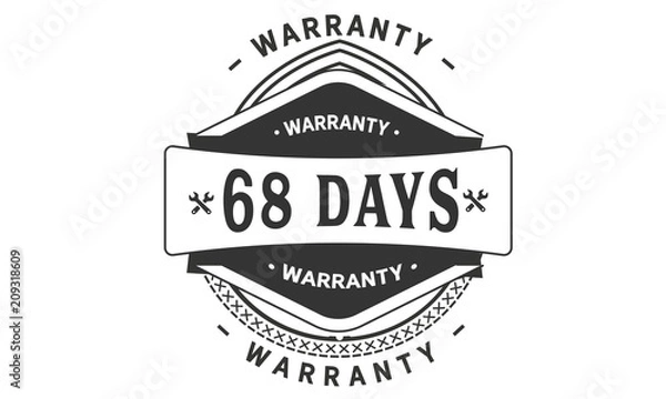 Obraz 68 days warranty icon stamp