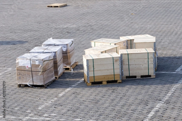 Obraz Crates on the ground of the airport