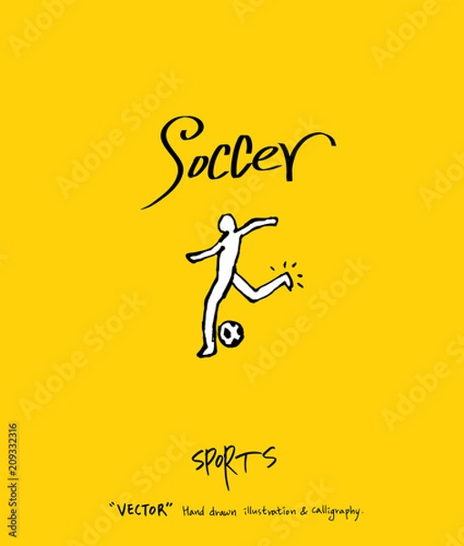 Fototapeta 스포츠 포스터 / 손으로 그린 스포츠 그림