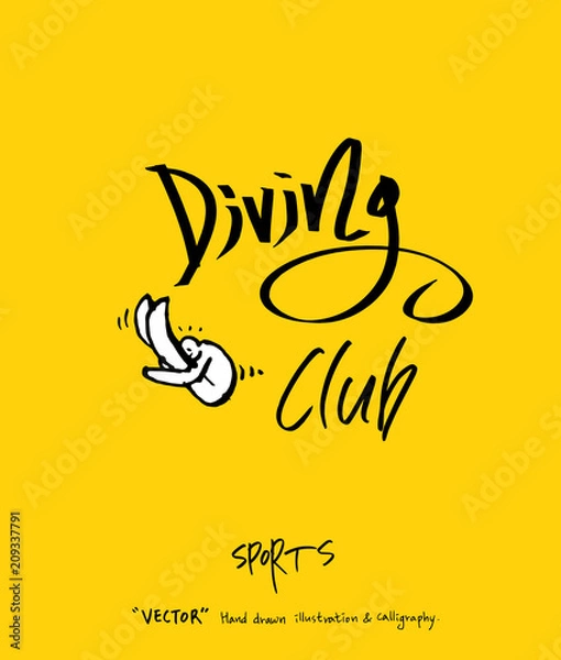 Fototapeta 스포츠 포스터 / 손으로 그린 스포츠 그림