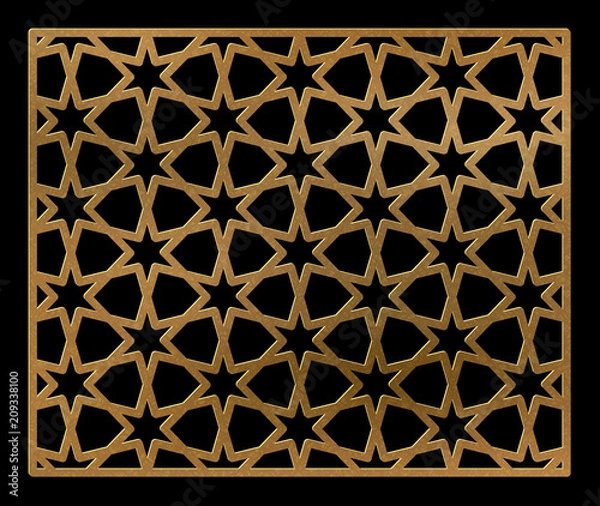 Obraz Template for laser cutting. Decorative panel with oriental geometric pattern.