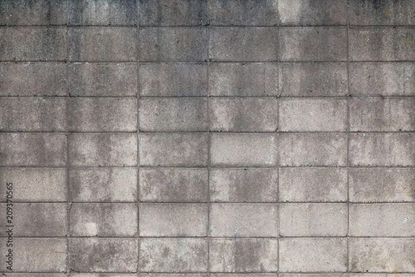 Obraz 汚れたコンクリートのブロック塀