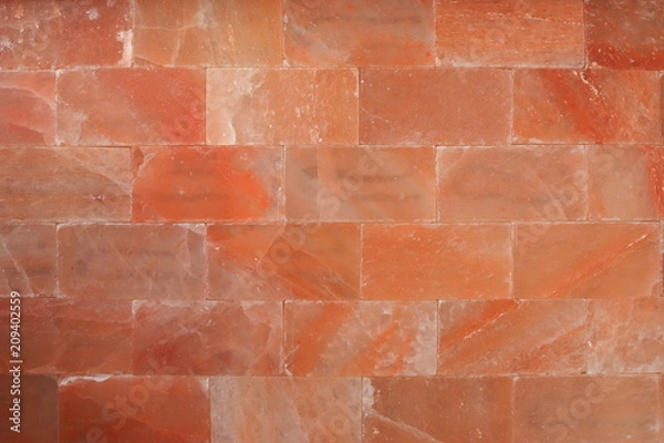 Obraz Red himalaya salt bricks wall texture Wallpaper background