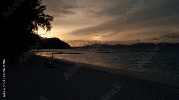 Fototapeta Island KO-HE in Thailand, shooting from a quadrocopter.