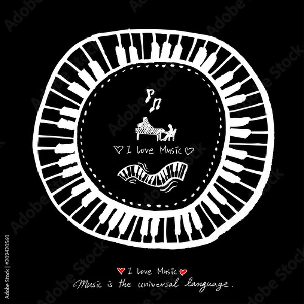 Fototapeta 음악회 포스터 / 손으로 그린 음악 일러스트