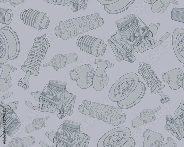 Obraz Seamless texture on car theme