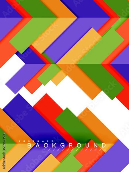 Fototapeta Multicolored abstract geometric shapes, geometry background for web banner