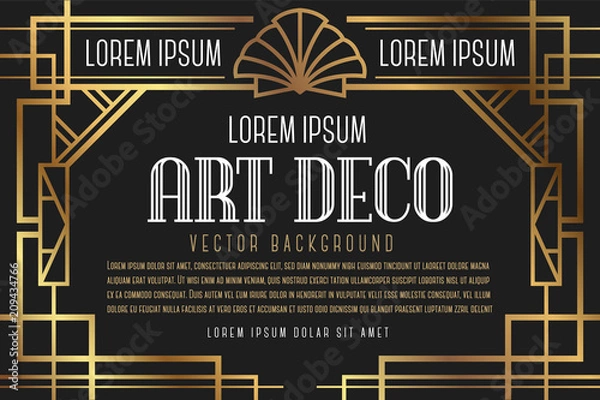 Fototapeta Luksusowy projekt ramy w stylu art deco. Ilustracji wektorowych