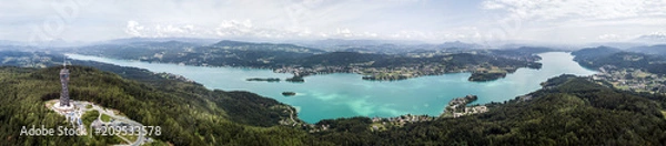 Obraz Drone view on the lake Wörthersee