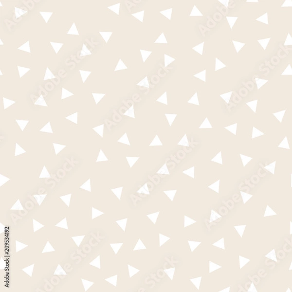 Fototapeta Light geometric background with triangles. Seamless pattern Two colors beige and white. Vector illustration