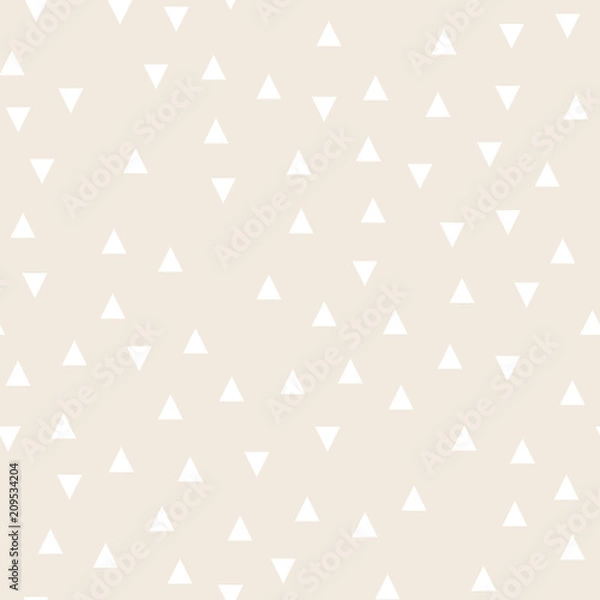 Fototapeta Light geometric background with triangles. Seamless pattern Two colors beige and white. Vector illustration
