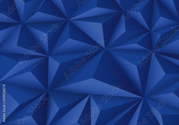 Fototapeta Abstract blue triangle polygon pattern luxury background vector illustration.