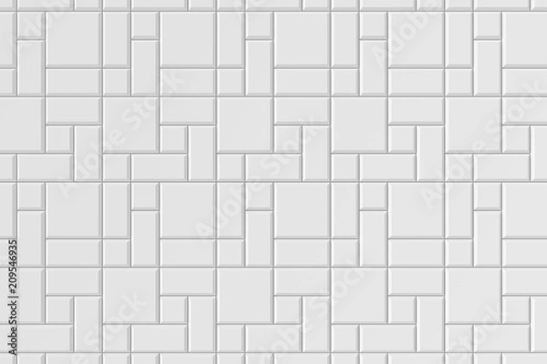 Fototapeta Modern tile wall. 3D rendering.