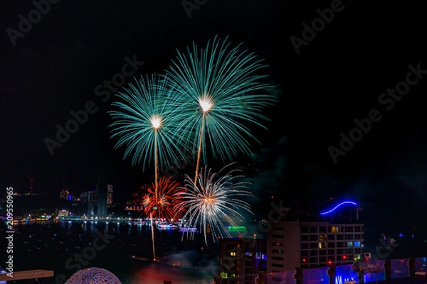 Obraz Firework festival at Pattaya Thailand