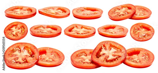 Obraz Plasterek pomidora na białym tle