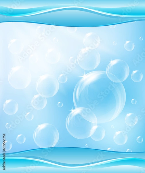Obraz A Blue Aqua Bubble Template