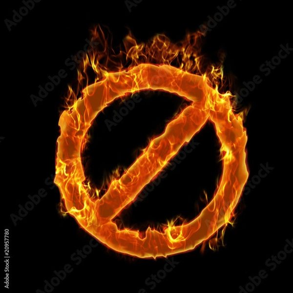 Fototapeta Burning forbidden symbol