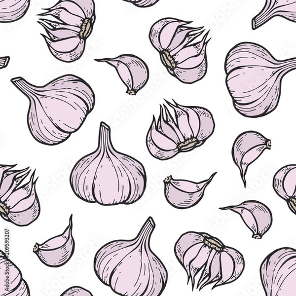 Fototapeta garlic seamless pattern