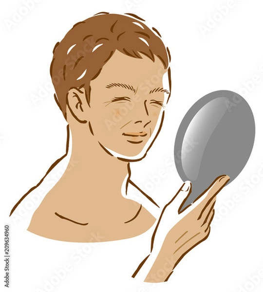 Obraz 男性　肌　しわ　日焼け