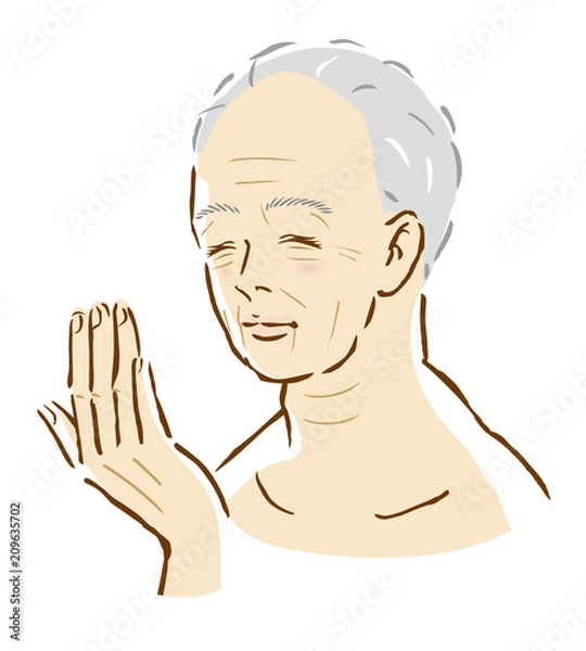 Obraz 男性　長寿　笑顔　加齢