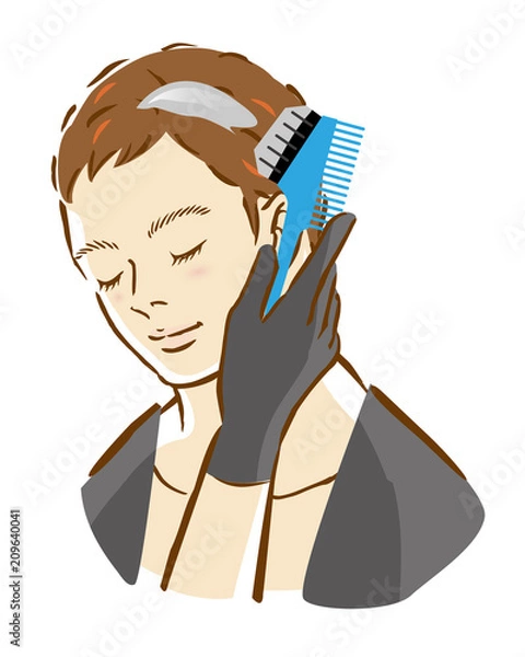 Obraz 男性　ヘアダイ　毛染め　カラーリング