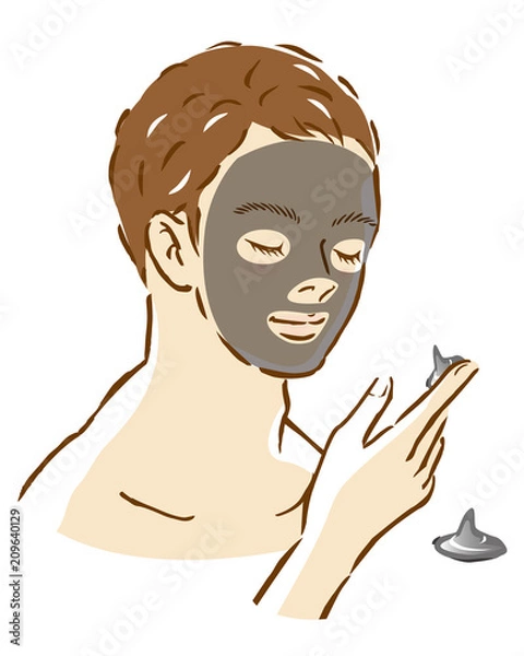 Obraz 男性　パック　クリーム　保湿