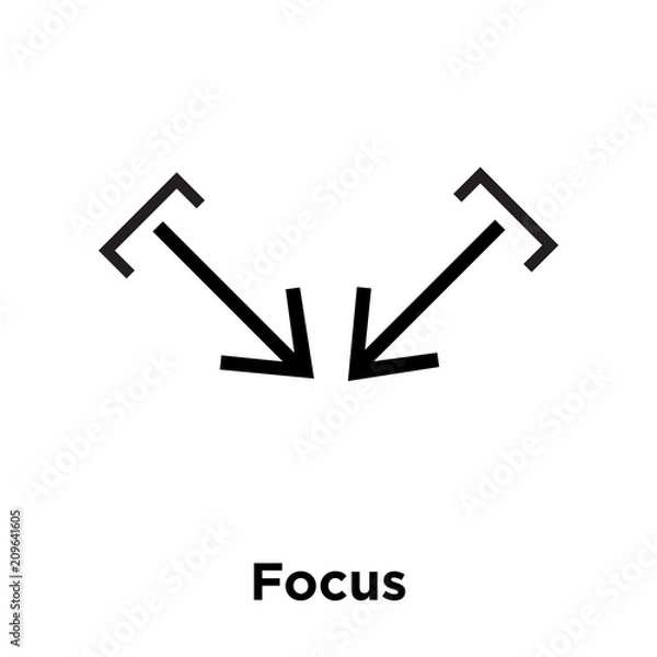 Fototapeta Focus icon vector sign and symbol isolated on white background, Focus logo concept