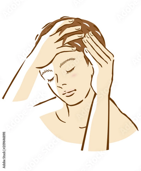 Obraz 男性　頭皮マッサージ　セルフケア　美容