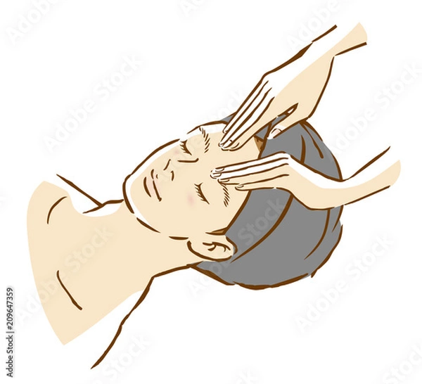 Obraz 男性　美容　マッサージ　ターバン