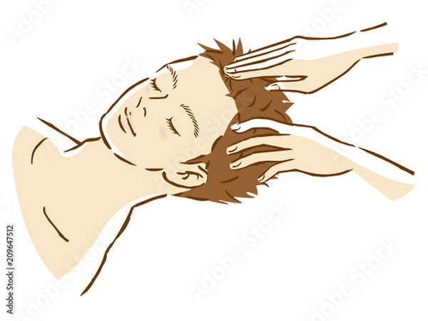 Obraz 男性　頭皮マッサージ　美容　ヘッドスパ