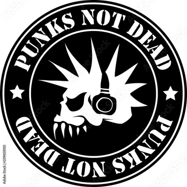 Fototapeta emblem punk not dead vector illustration.