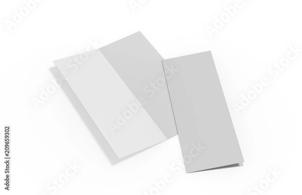 Obraz Bi fold or Vertical half fold brochure mock up on isolated white background, 3d illustration