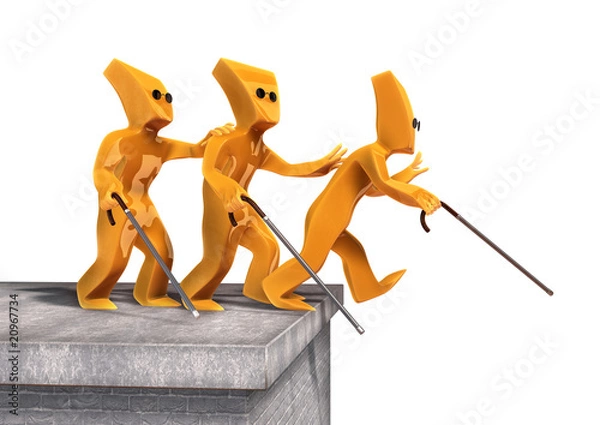 Obraz Drei Blinde am Abgrund