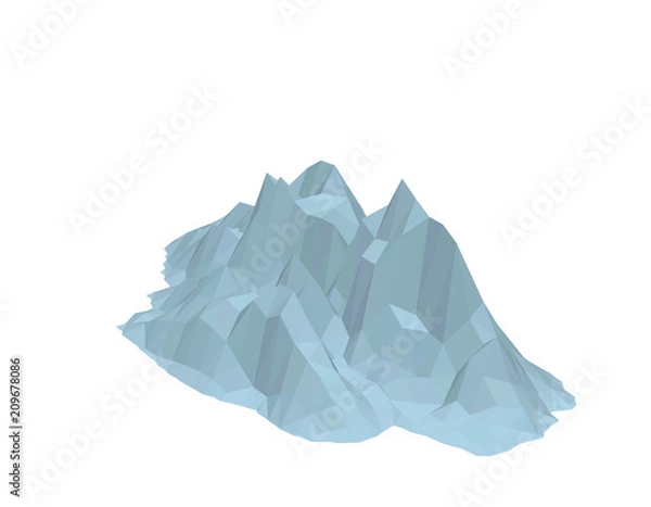 Fototapeta Iceberg. Isolated on white background. 3d Vector illustration.