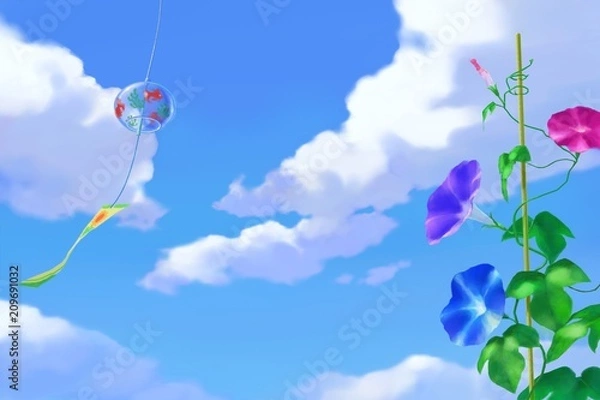 Obraz アサガオと風鈴